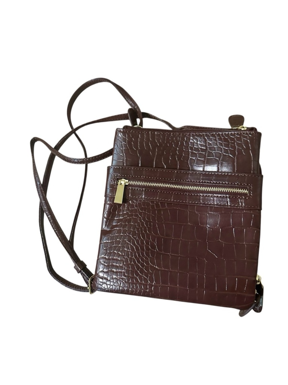 Giani Bernini Triple-Zip Pebble Leather Dasher Crossbody Women's Wine - Picture 2 of 7